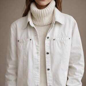 Cleo cream coloured 100% cotton spring jacket, minimalist